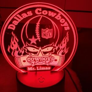 Dallas cowboys football head led puck light